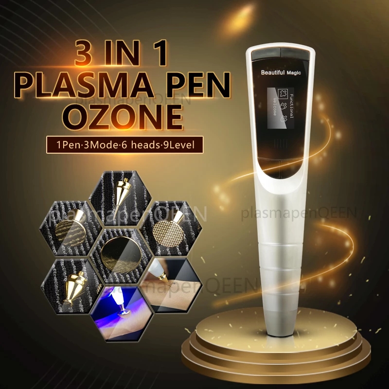 New Design 3 In 1 Beauty Ozone Acne Treatment Plasma Pen Eyelid Lifting Jet Plasma Pen Mole Removal Wrinkle Remover 