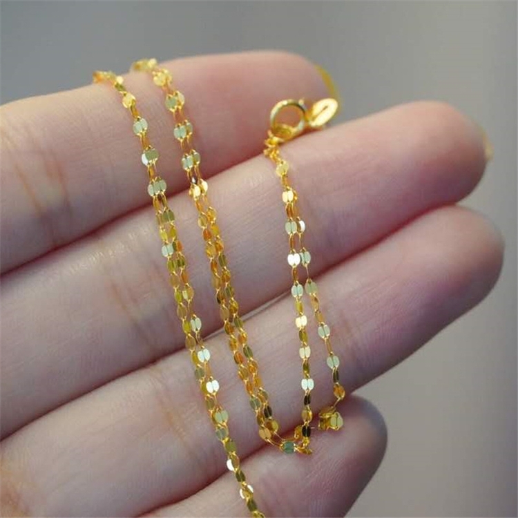 Au750 18k Gold Jewelry Chain Factory Solid Yellow Gold Lip Chain Customized Fine Jewelry Wholesale 