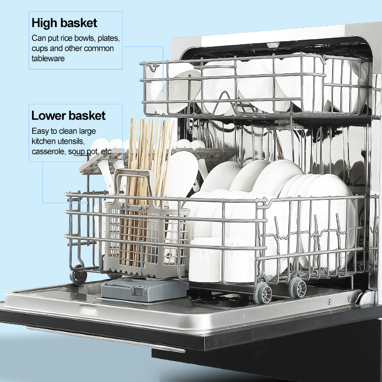 220v Hot Sale 8 Sets Freestanding/built-in Dishwasher Home Appliances Kitchen Portable Dishwasher Machine 