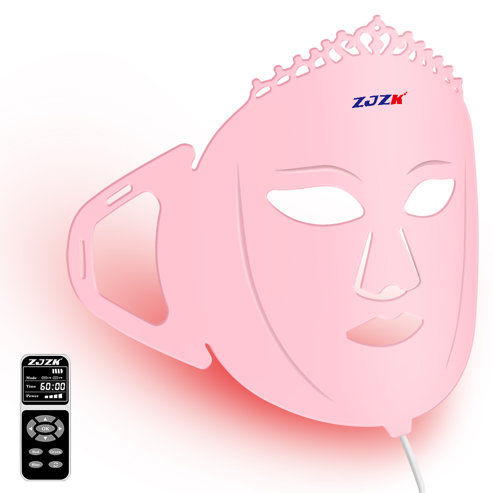 Zjzk Beauty 2024 2022 Tik Tok Beauty Products Therapy Face Mask Facial Skin Care Machine Photon 7 Light Colors For Home Use 