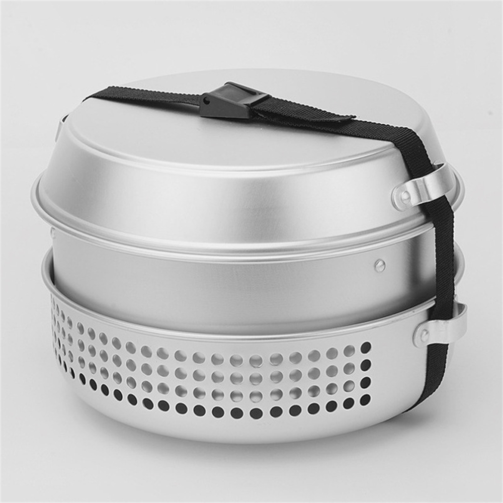 Outdoor Camping Storm Backpacking Alcohol Stove Picnic Portable Aluminum Alloy Folding Cooking Pot Set 