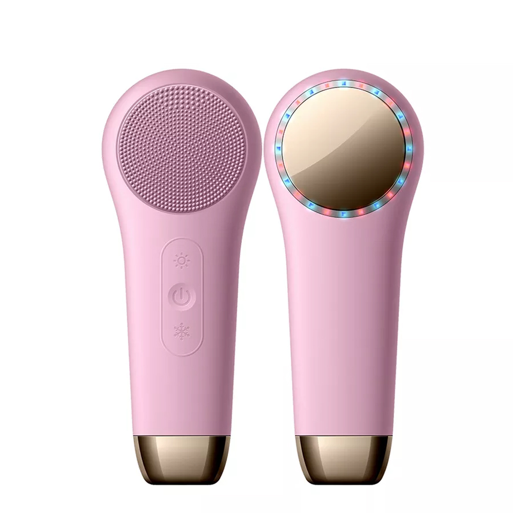 Professional Beauty Products Sonic Face Cleaner Cold Heat Photon Skin Care Face Massage Silicone Facial Cleansing Brush 
