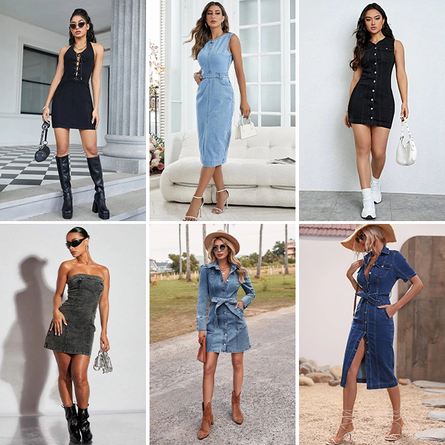 Second-hand Clothes Bulk Women's Denim Fashion Beautiful Second-hand Dress