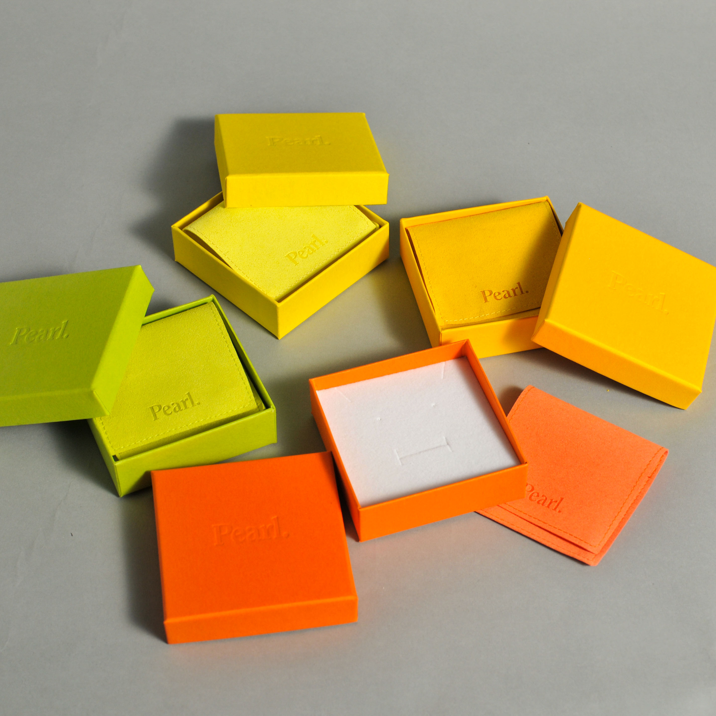 Lid Box Jewelry Earring Card Board Box White Insert Jewelry Pouch Envelope Suede Square Microfiber 