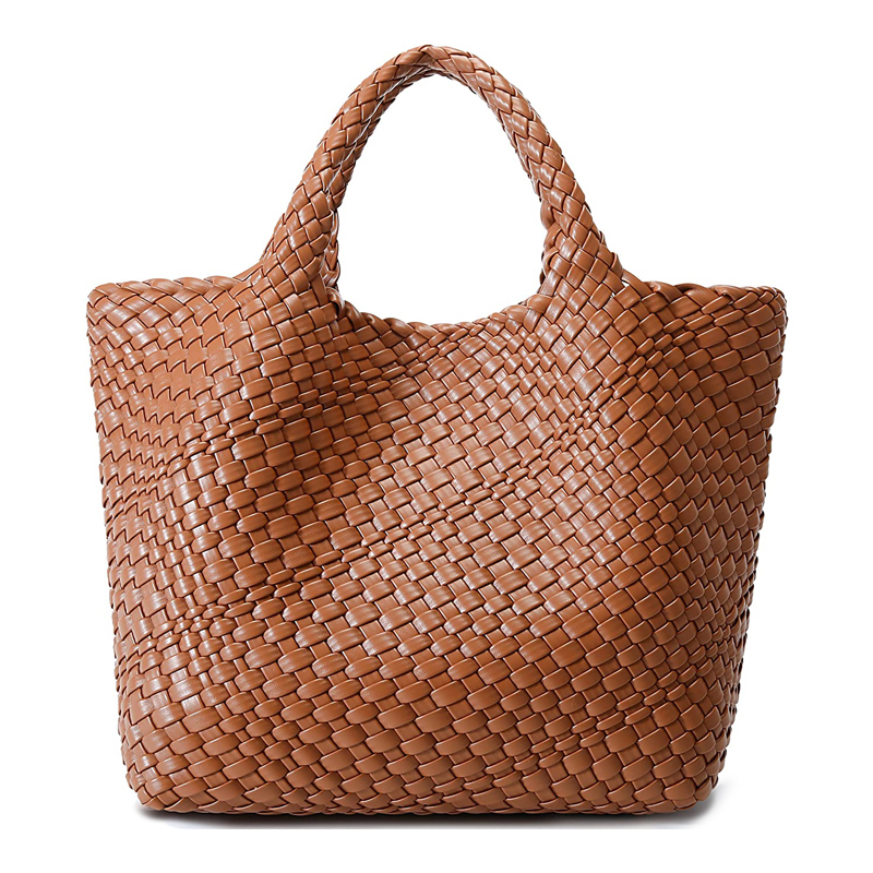 Woven Bag For Women Vegan Leather Tote Bag Large Summer Beach Travel Handbag And Purse Handmade Shoulder Bag 