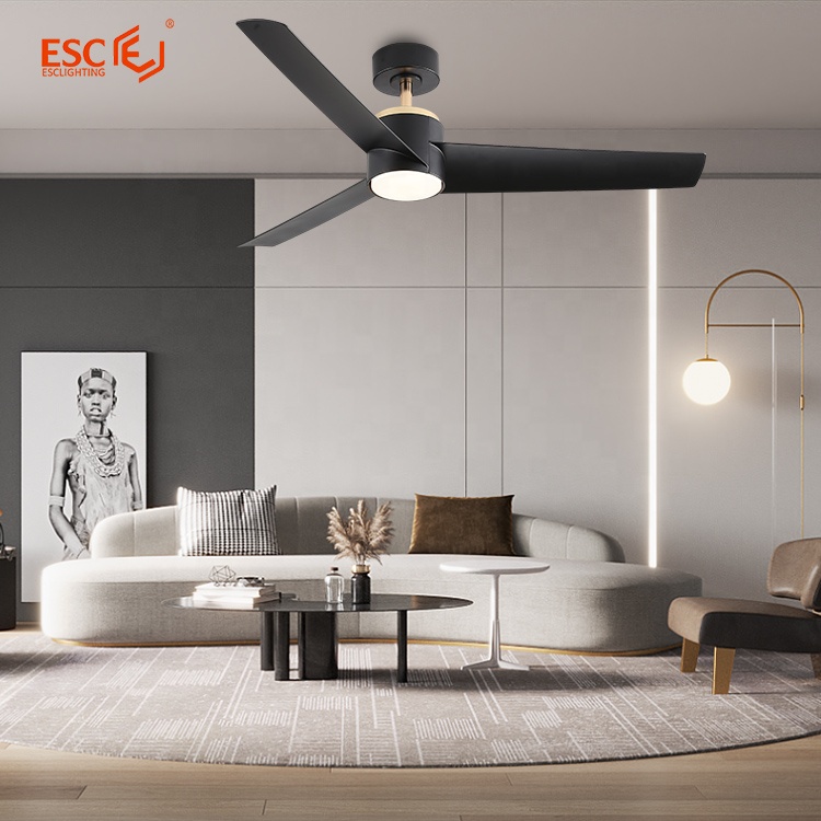 On Sale Smart Home Appliance Ceiling Fans 52 Inch Remote Control Abs Blades Led Ceiling Fan With Lights 