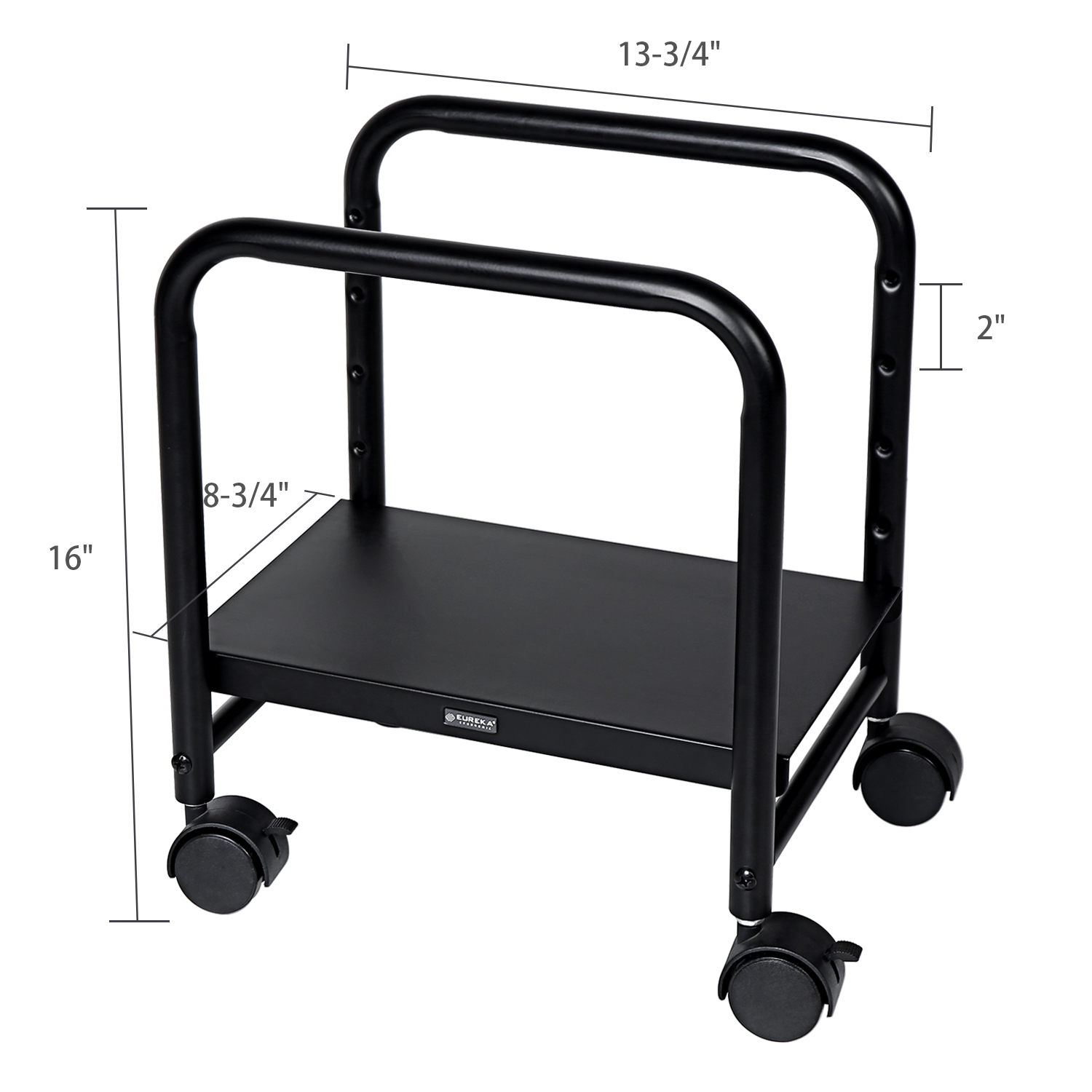 Computer Desk Accessories Black Height Adjustable Easy Storage Computer Cpu Support Roller Cart 