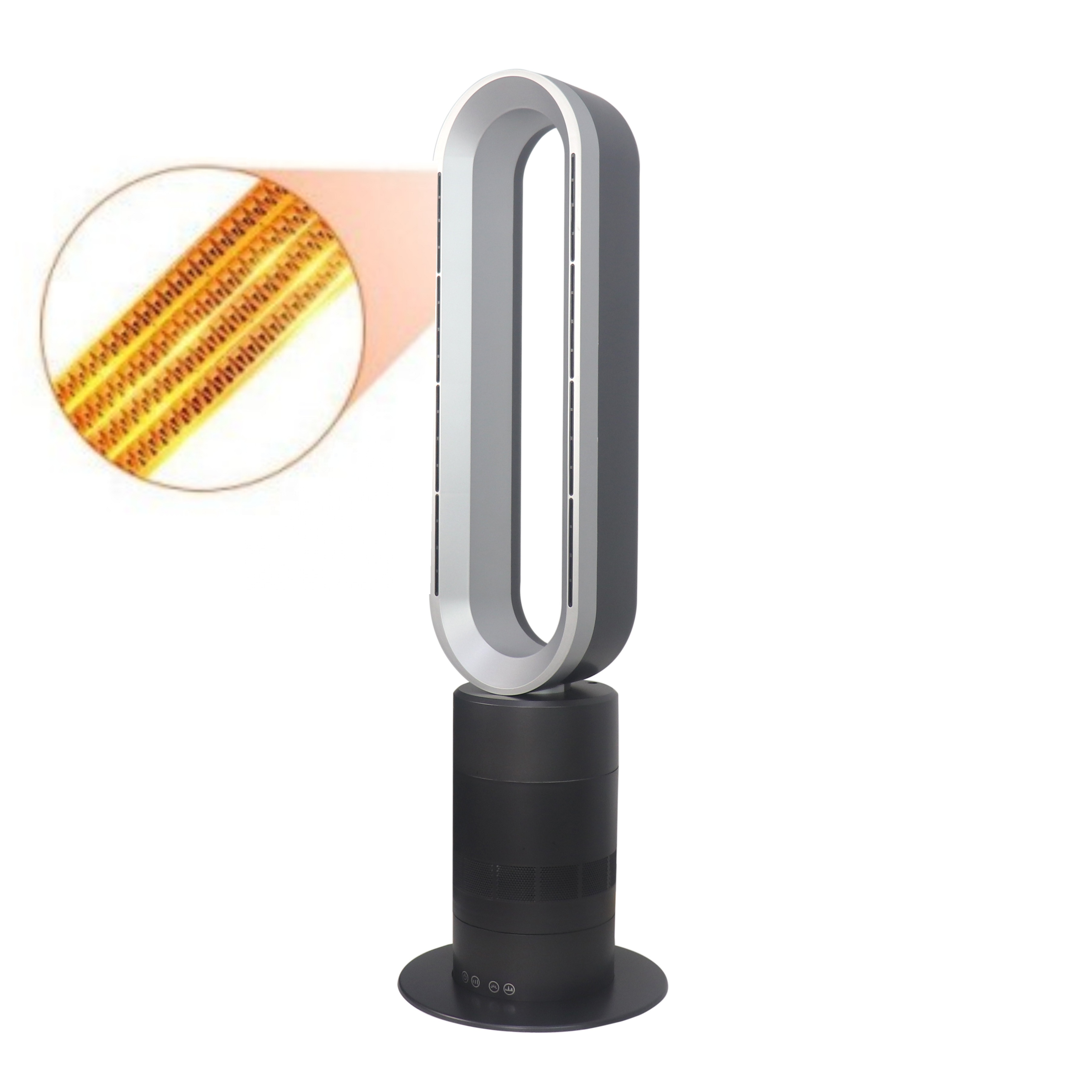2022 Home Appliance Bedroom Space Fan Heater Ptc Ceramic Heat &amp; Fan Tower Bladeless Fan Air Warmer 