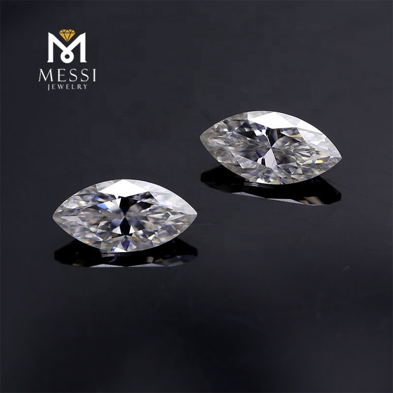 Messi Jewelry Loose Moissanite Marsquise 1.5x3-17x8.5mm Loose Gemetones Def White Moissanite 