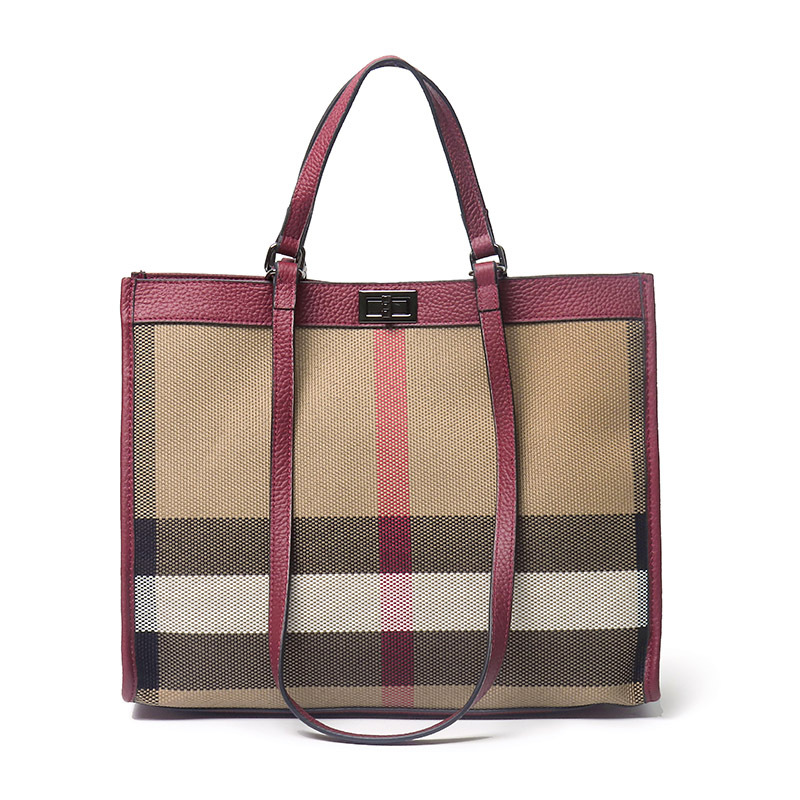 High Quality Travel Ladies Original Branded Bags Genuine Leather With Canvas Luxury Designer Women Handbag 