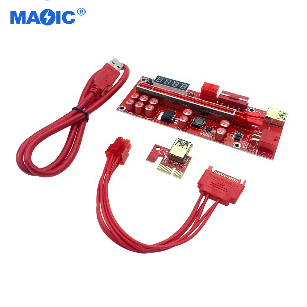 Other Computer Accessories 10 Capacitors 014 Pro Pcie Riser Ver 014 1x To 16x Graphics Cable Pcie Riser Card Riser 014 With Led 