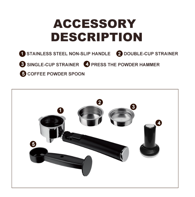 15bar Italian Home Use Semi Automatic Coffee Machine Built In Grinder Espresso Coffee Maker Machine 