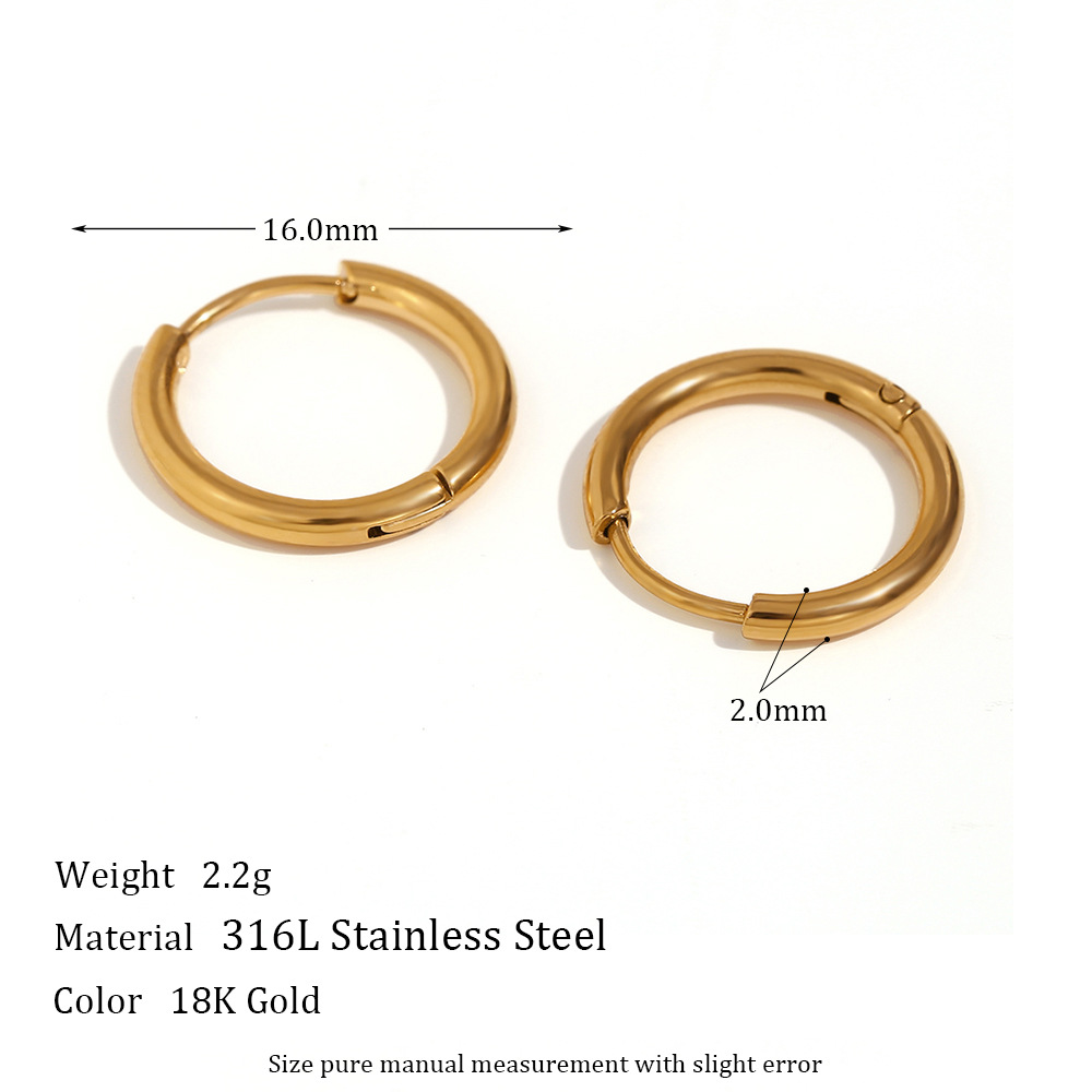 Earings Jewelry Women 18k Gold Plated Huggie Hoop Hypoallergenic Chunky Stainless Steel Hoop Earings Valentines Day Gift 