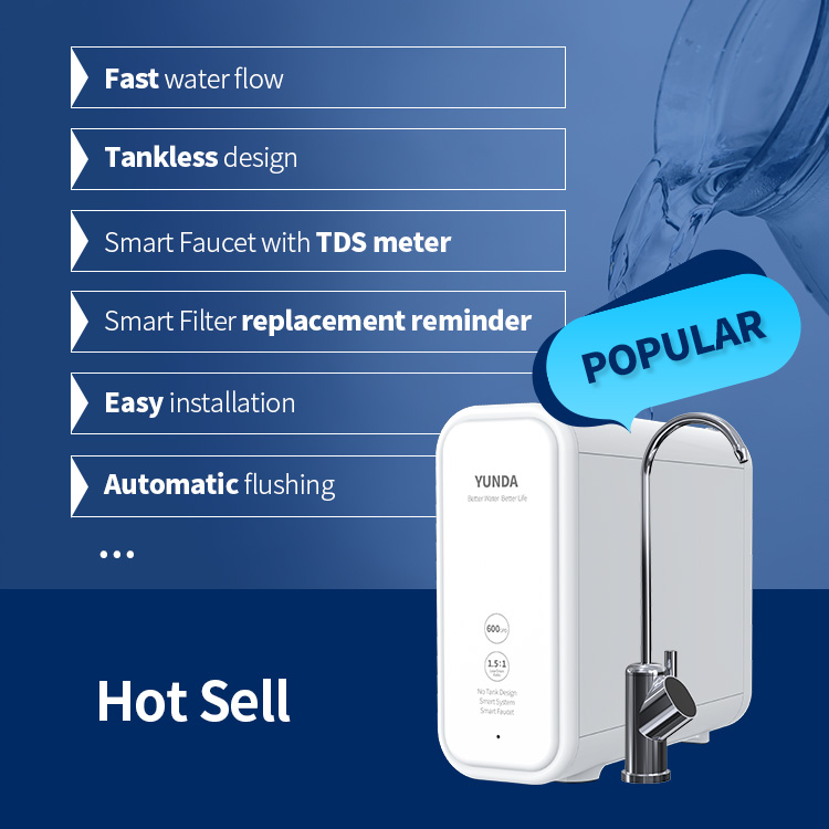 Tankless Smart Faucet Usa Tech 2-in-1 Filter Home Appliance Water Treatment Product Ro Filter Reverse Osmosis System Home Usage 