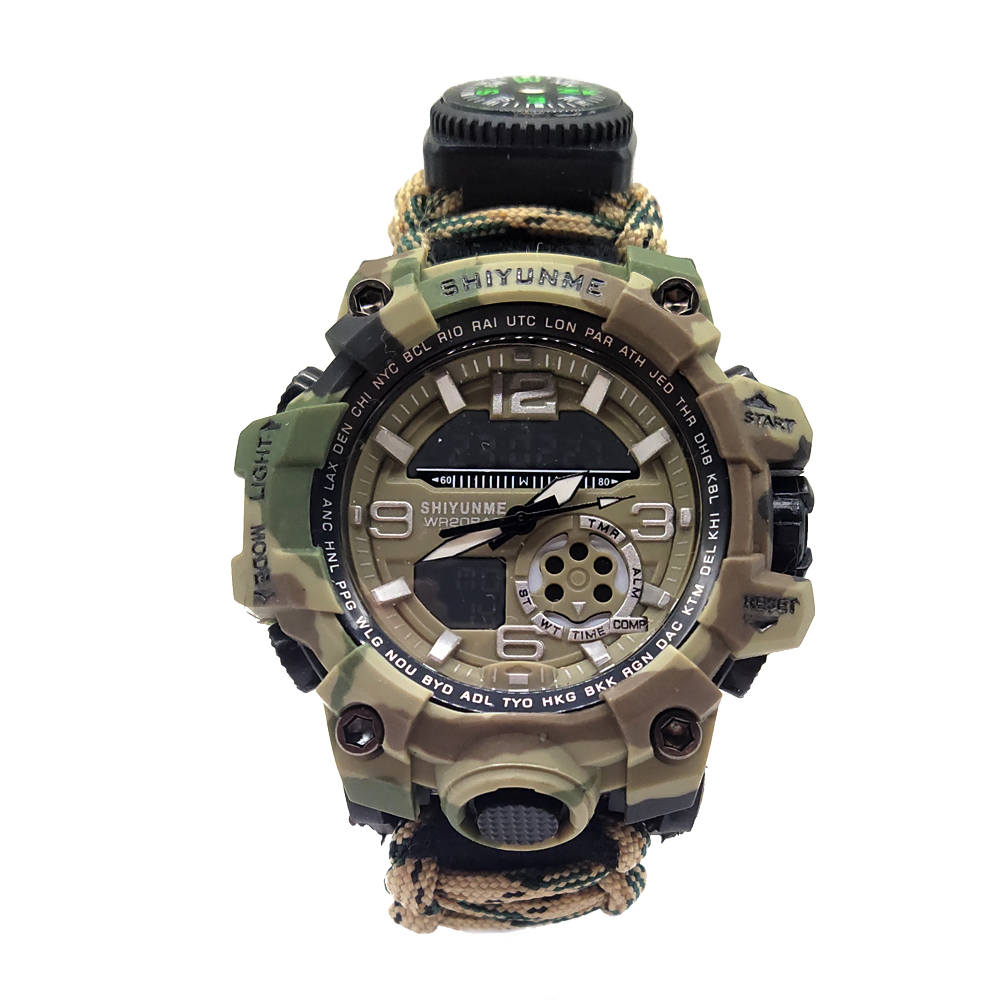 6-in-1 Men Sports Watches Analog Digital Led Electronic Quartz Wristwatches Waterproof Swimming Watch 