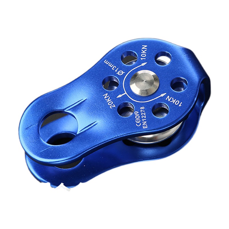 High Quality Heavy Duty Outdoor 20kn Aluminum Alloy Rock Climbing Single Wheel Pulley 