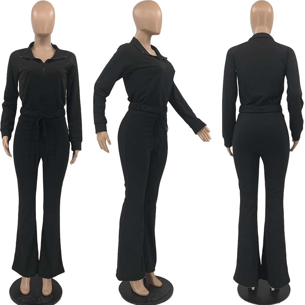 Md-2023 New083004 Wholesale Flare Pants Women's Trousers Two Piece Set Tracksuits Ladies Plain Lounge Wear Fall Clothes Stand