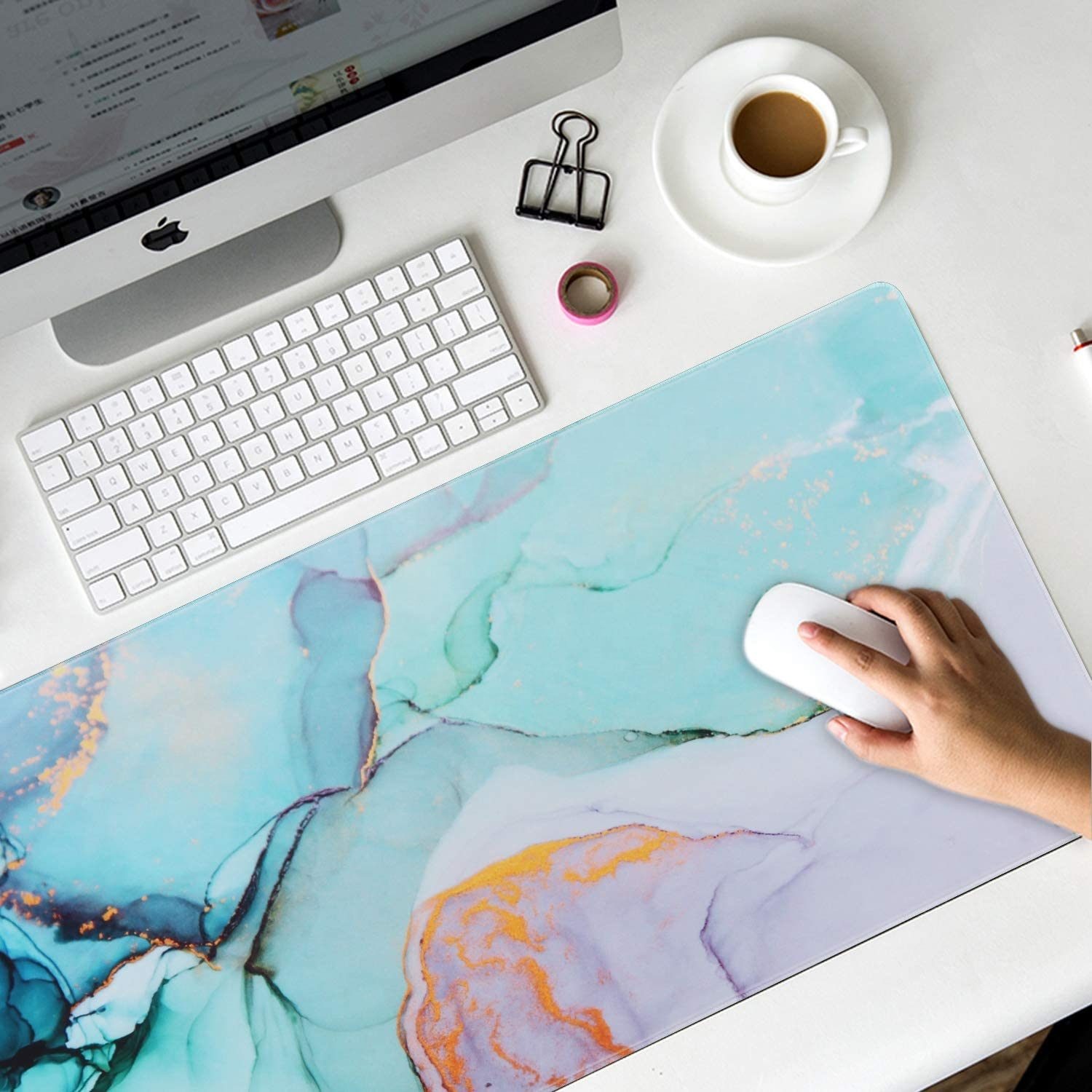 Extended Large Xxl Gaming Mouse Pad With Non-slip Rubber Base Stitched Eges Desk Mat For Computer Gaming 