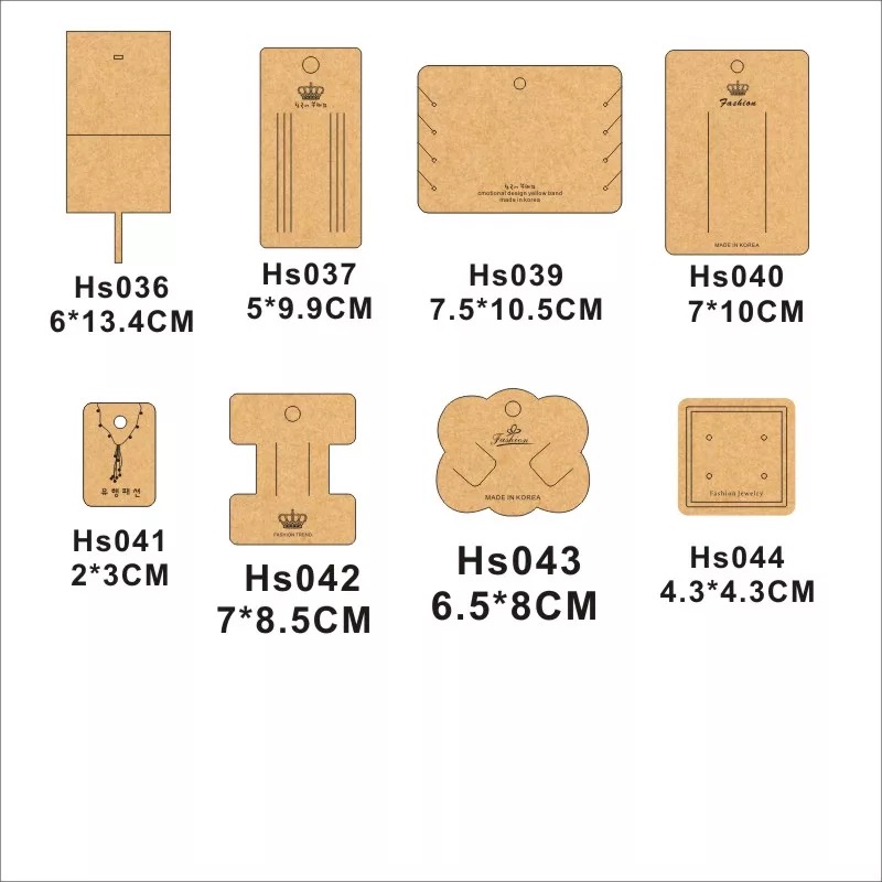 2019 Fashion Recycled Custom Printed Earring Display Card Jewelry Necklace Packaging Kraftpaper Card 