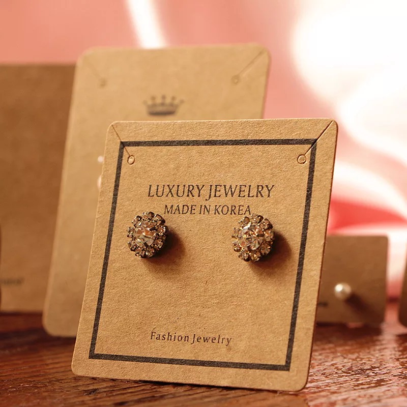 2019 Fashion Recycled Custom Printed Earring Display Card Jewelry Necklace Packaging Kraftpaper Card 