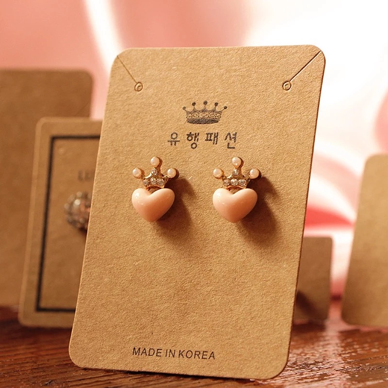 2019 Fashion Recycled Custom Printed Earring Display Card Jewelry Necklace Packaging Kraftpaper Card 
