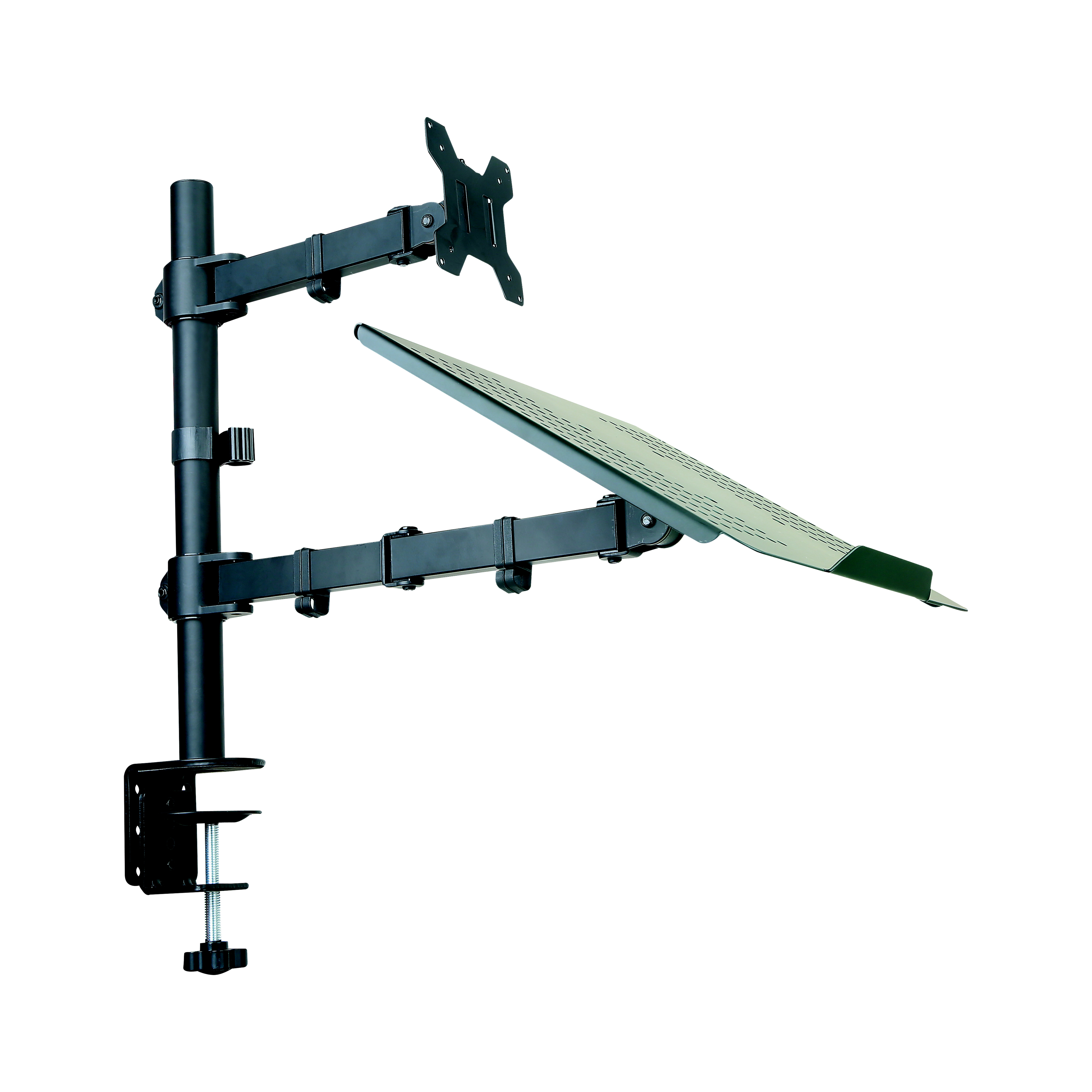 Computer Accessory Adjustable Lcd Monitor Arm Stand Suit 13" ~ 27" Laptop And Monitor With Laptop Tray 