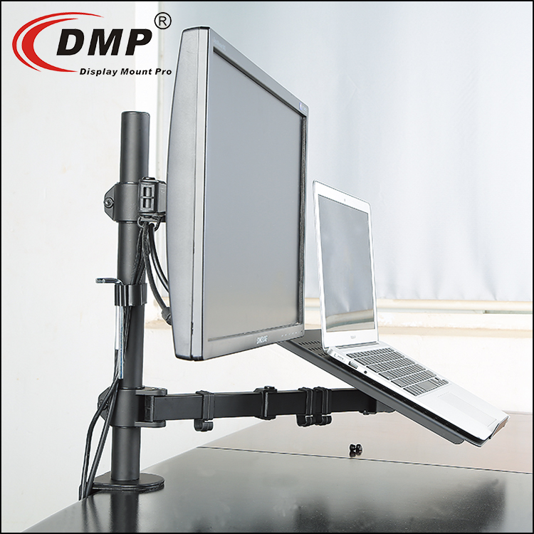 Computer Accessory Adjustable Lcd Monitor Arm Stand Suit 13" ~ 27" Laptop And Monitor With Laptop Tray 