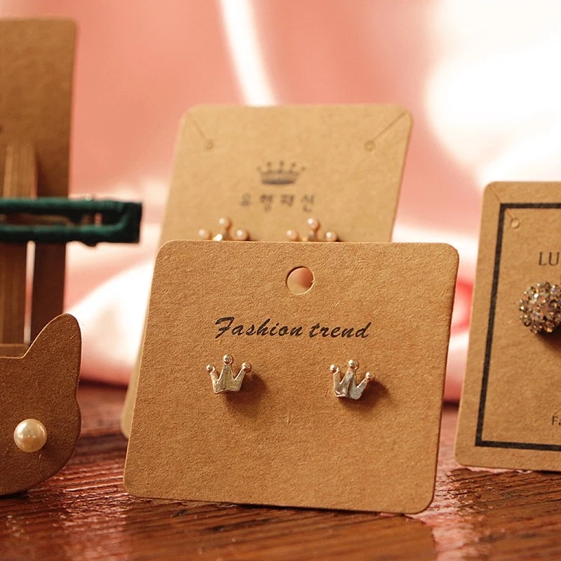 2019 Fashion Recycled Custom Printed Earring Display Card Jewelry Necklace Packaging Kraftpaper Card 