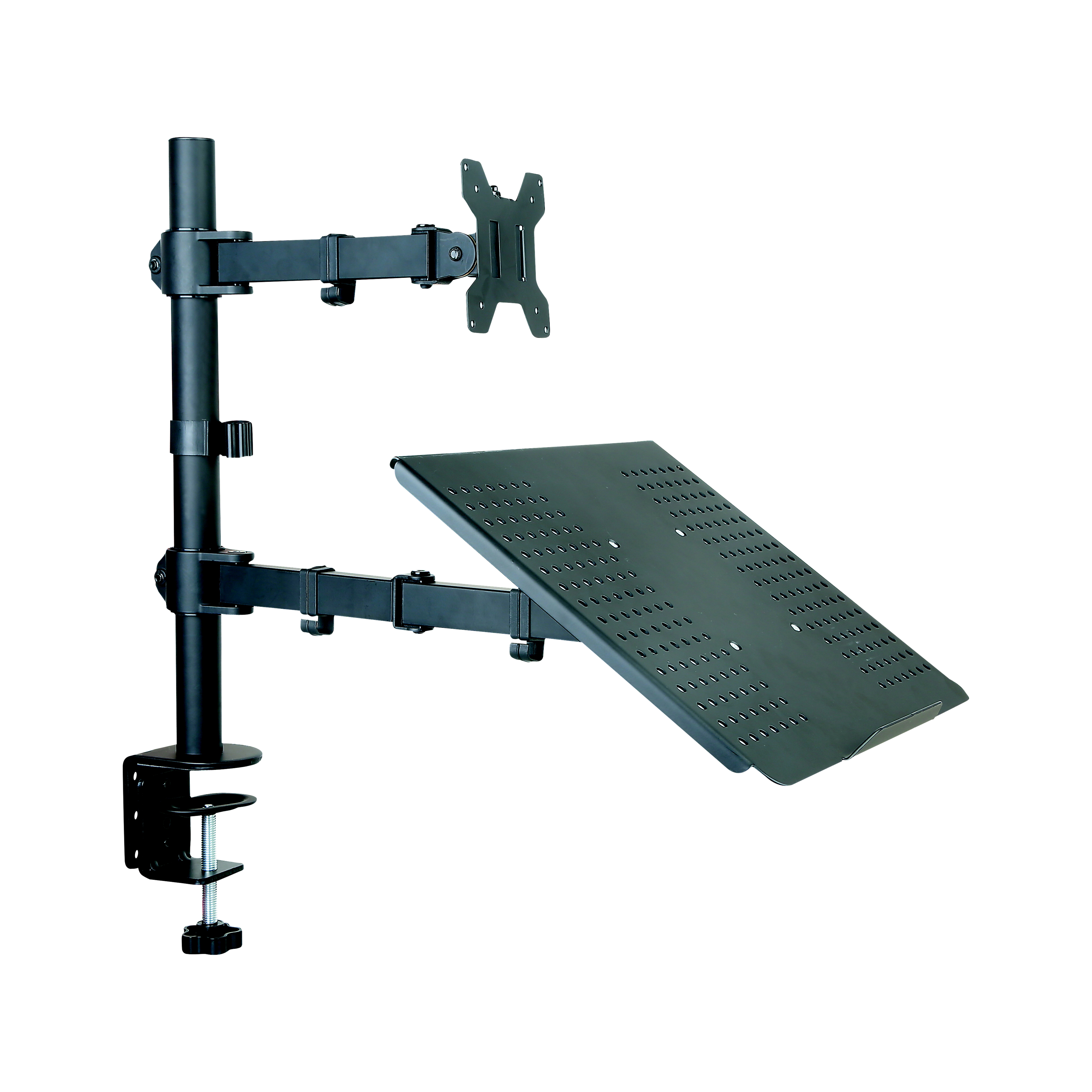 Computer Accessory Adjustable Lcd Monitor Arm Stand Suit 13" ~ 27" Laptop And Monitor With Laptop Tray 