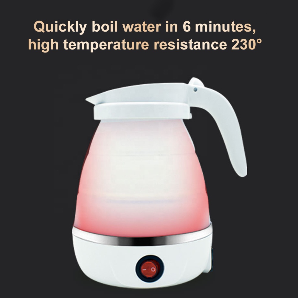 Silicone Folding Electric Kettle Home Travel Hotel Portable Kettle Stainless Steel Kitchen Small Appliances 