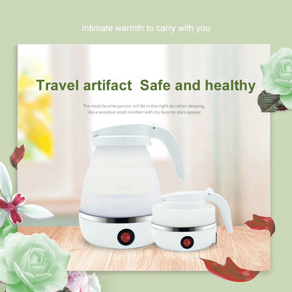 Silicone Folding Electric Kettle Home Travel Hotel Portable Kettle Stainless Steel Kitchen Small Appliances 