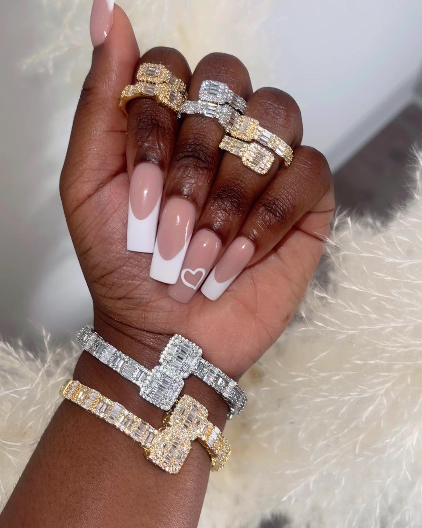 Iced Out Bling Women Bangle Ring Jewelry Set 5a Cubic Zirconia Geometric Square Cz Cluster Design Geometric Fashion Jewelry 