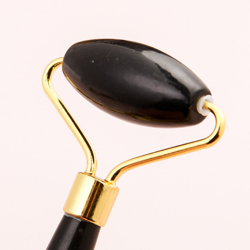 Hot Sales Skin Care Black Obsidian Face Roller Custom 100% Natural Beauty Products Facial Massager Set Jade Roller 