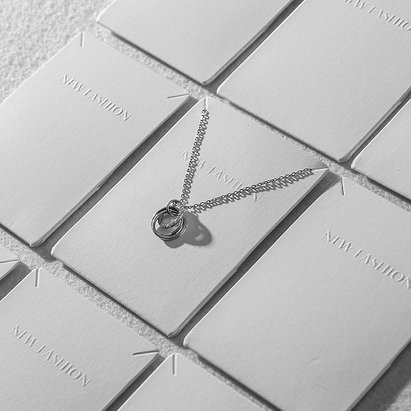 100pcs 350gsm Jewelry Cards Necklace Display Card With Bags Self-seal Bags Art Paper Tags For Diy Jewelry Packaging 