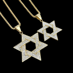 Wholesale Fashion Stainless Steel Pendant Jewelry Crystal Rhinestone Necklace Devil's Eye Pendant Hiphop For Men 