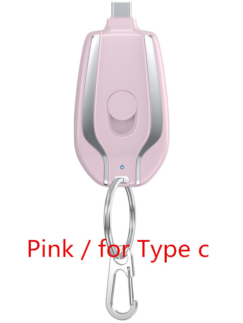 Kg018 Type C Keychain Emergency Portable Charger Power Pod Lithium External Battery Mini Power Pods Bank For Samsung For Iphone 