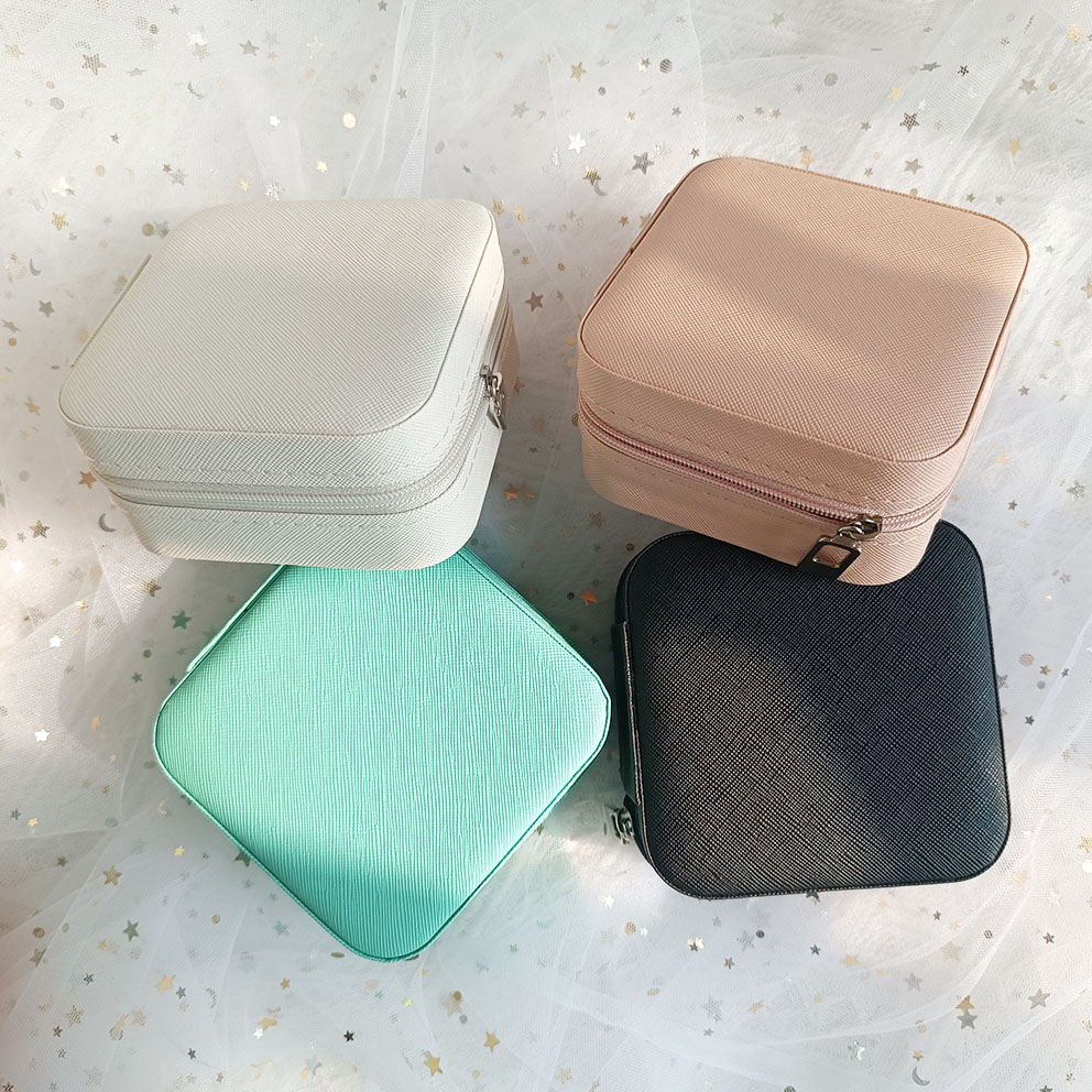Personalized Wholesale Portable Faux Leather Traveling Girls Jewelry Box Storage Necklace Earring Box Case Small Jewelry Boxes 