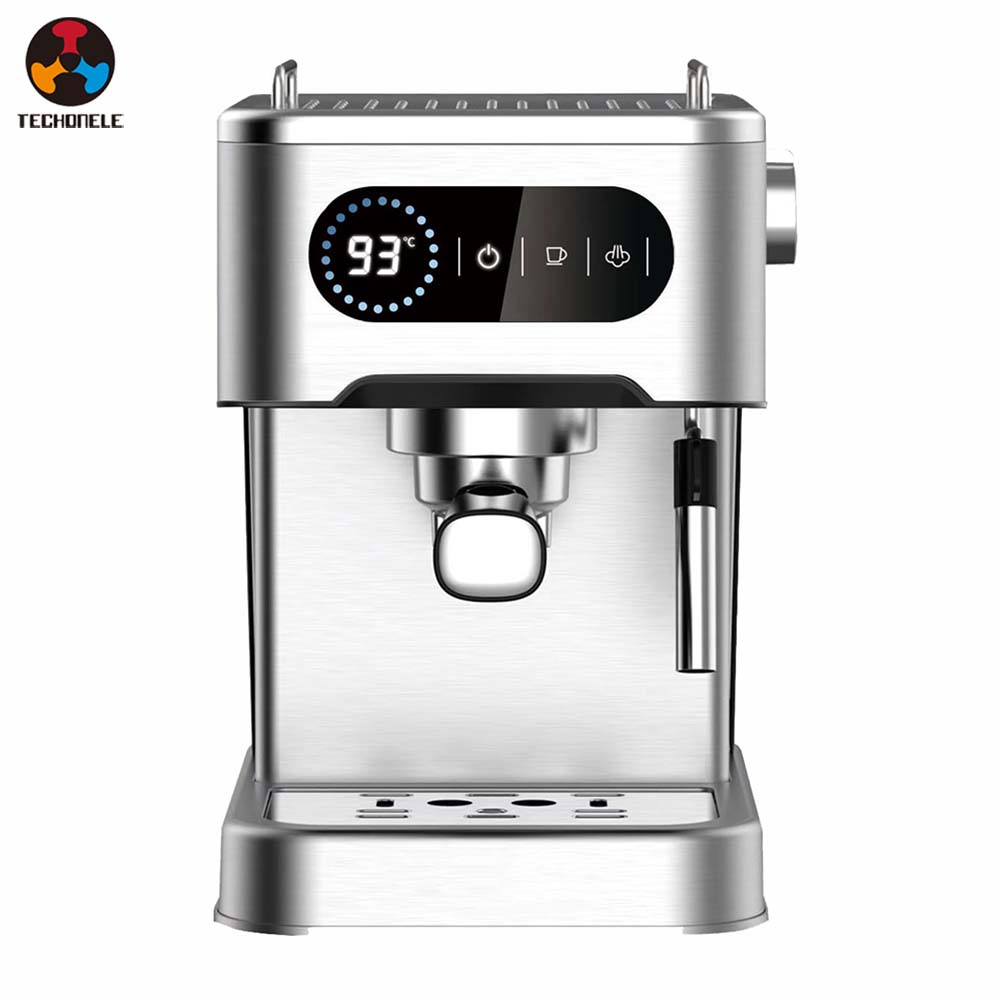 15 Bar Professional Espresso Coffee Machine Stainless Steel Coffee Maker Home Stainless Steel Automatic Screen Commercial Coffe 