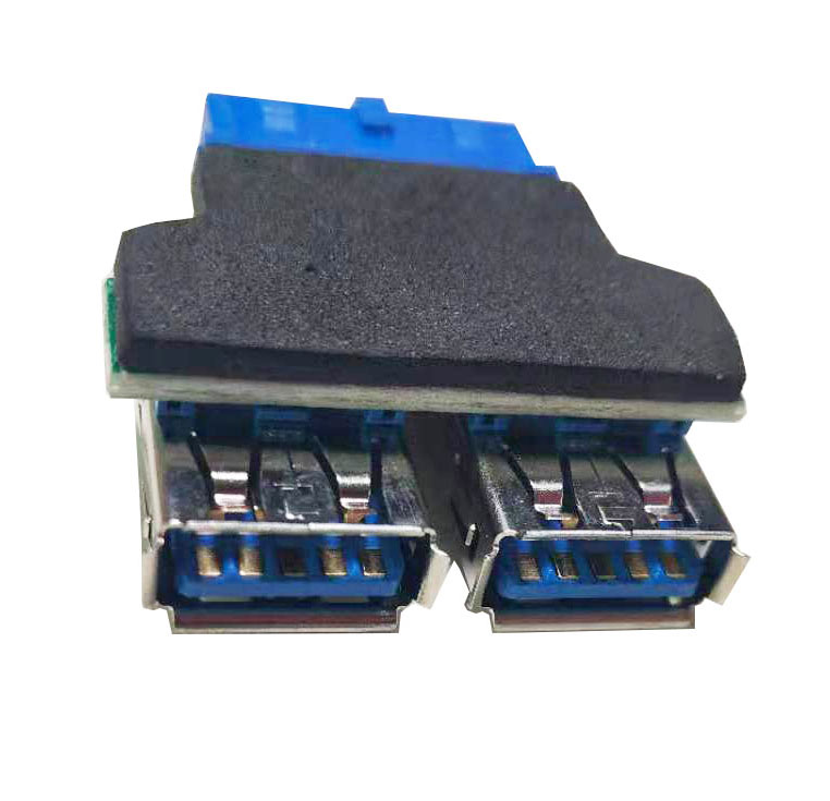 High Quality Computer Accessories Wholesales 20pin To Usb 3.0 Header Female To 2 Port Female Usb3.0 Adapter Converter 