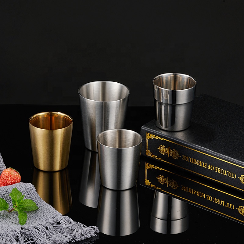 Camping Cup Stainless Steel Double Walled Travel Coffee Tea Water Mug Without Lid For Outdoor Sports Travel Hiking Kitchen 