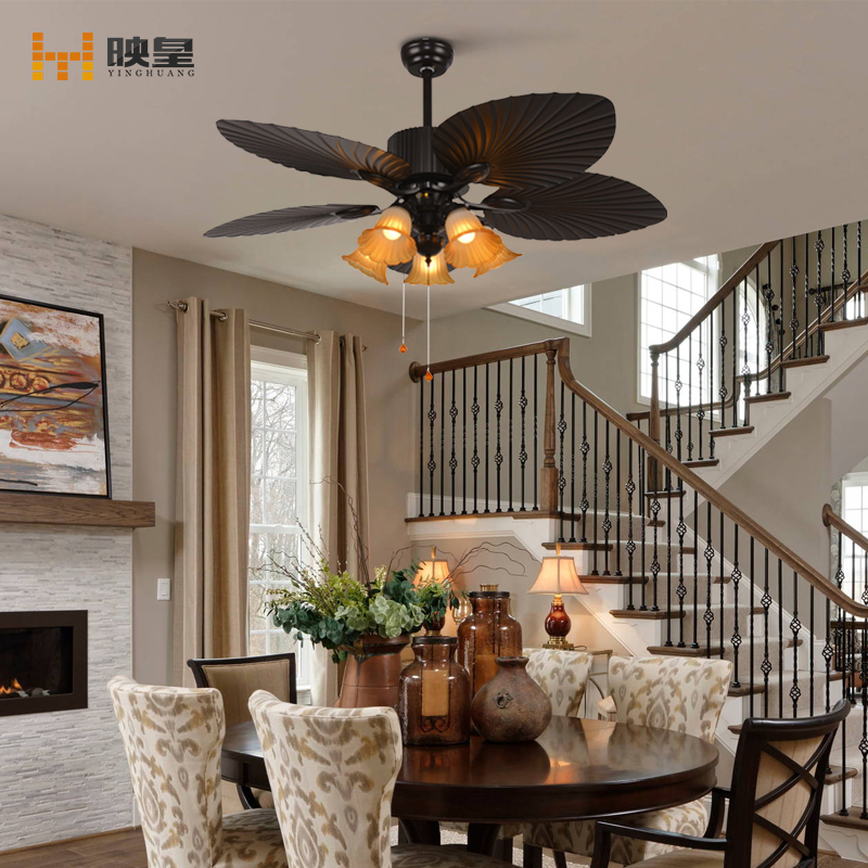 52 Inch Home Appliances Remote Control Hotel Classic Decorative Ceiling Fan With Light 