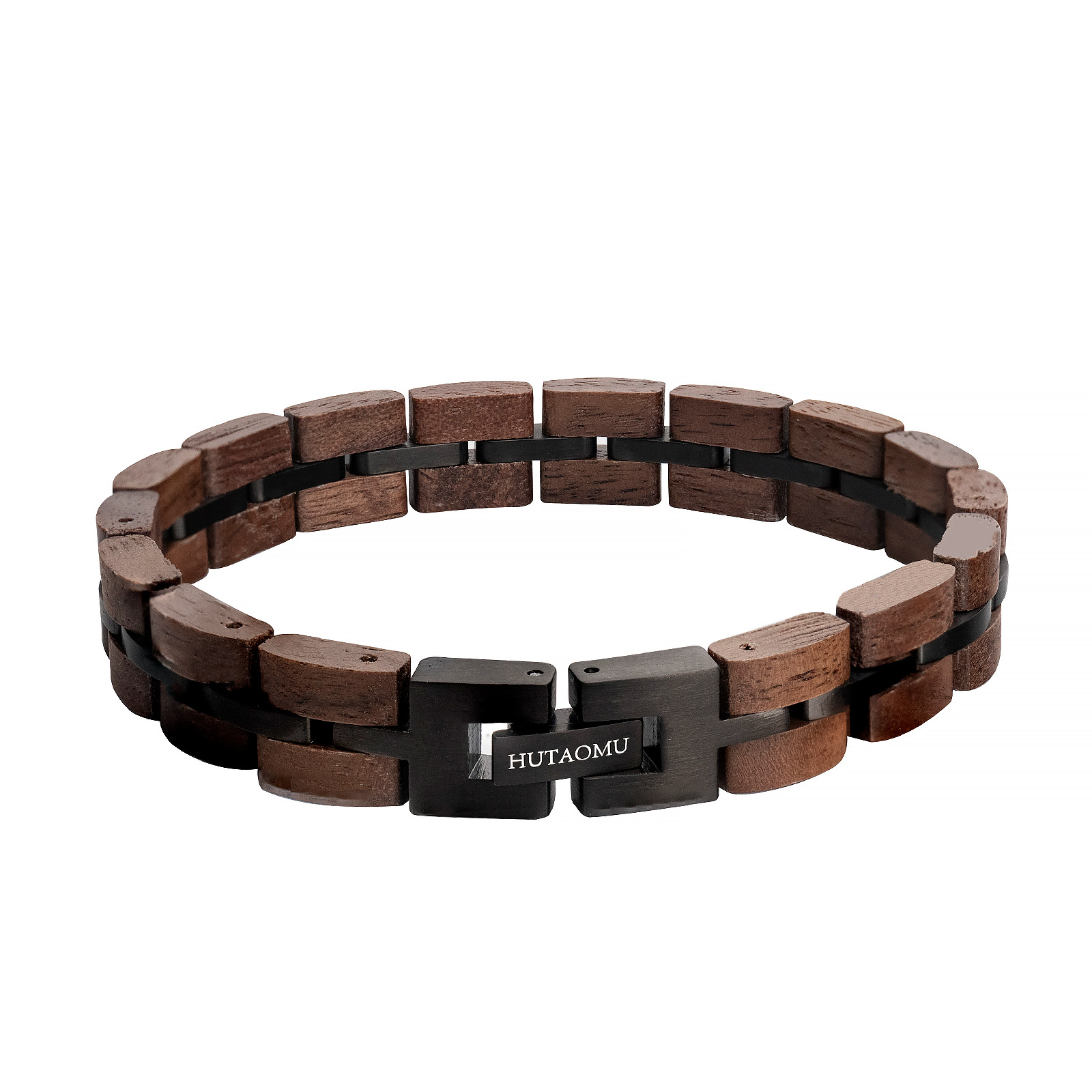 Dropshipping Jewelry Adjustable Wood Bracelet Black Blue Plated Stainless Steel Custom Bracelet For Men And Women 