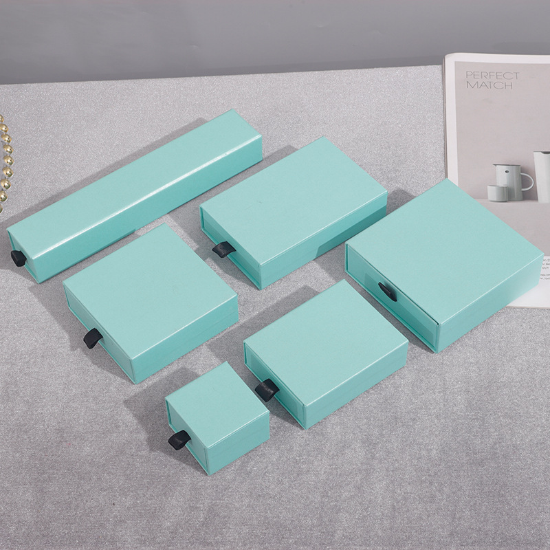 Vinknde New Fashion Paper Cardboard Earring Necklace Ring Packaging Gift Jewelry Crystal Storage Box With Logo Printed 