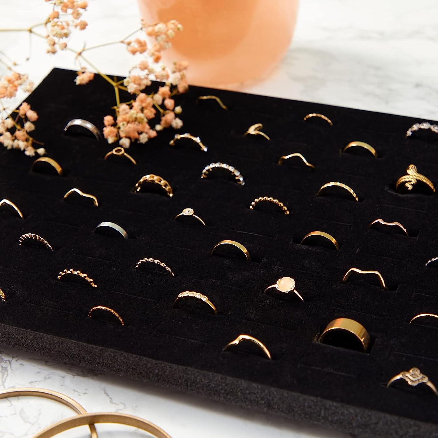 100 Slots Stud Ring And Earring Display Storage Case Tray Foam Insert For Selling Showing Collecting Jewelry Organizer 