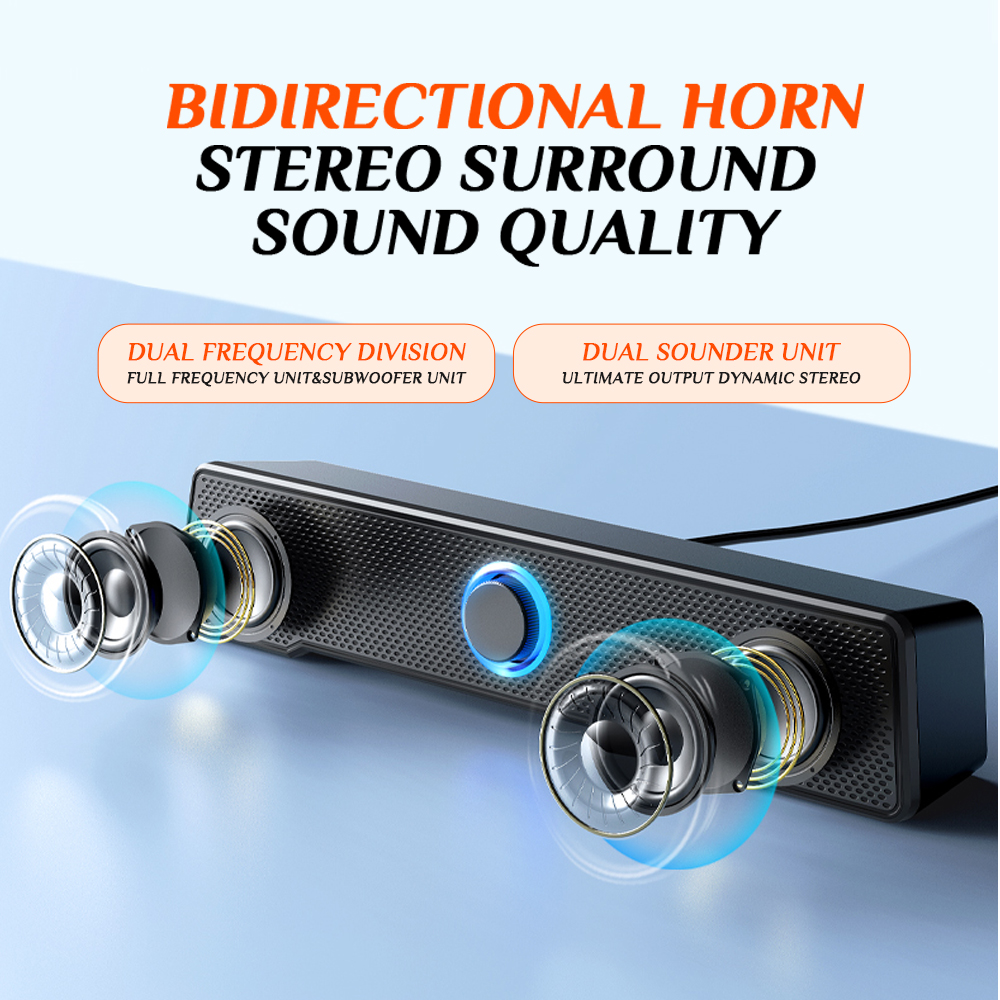 Wholesale New Waterproof Mini 2.0 Speaker Box Accessories Gamer Lighting Brand Desktop Pc Portable Usb Speaker For Computer 