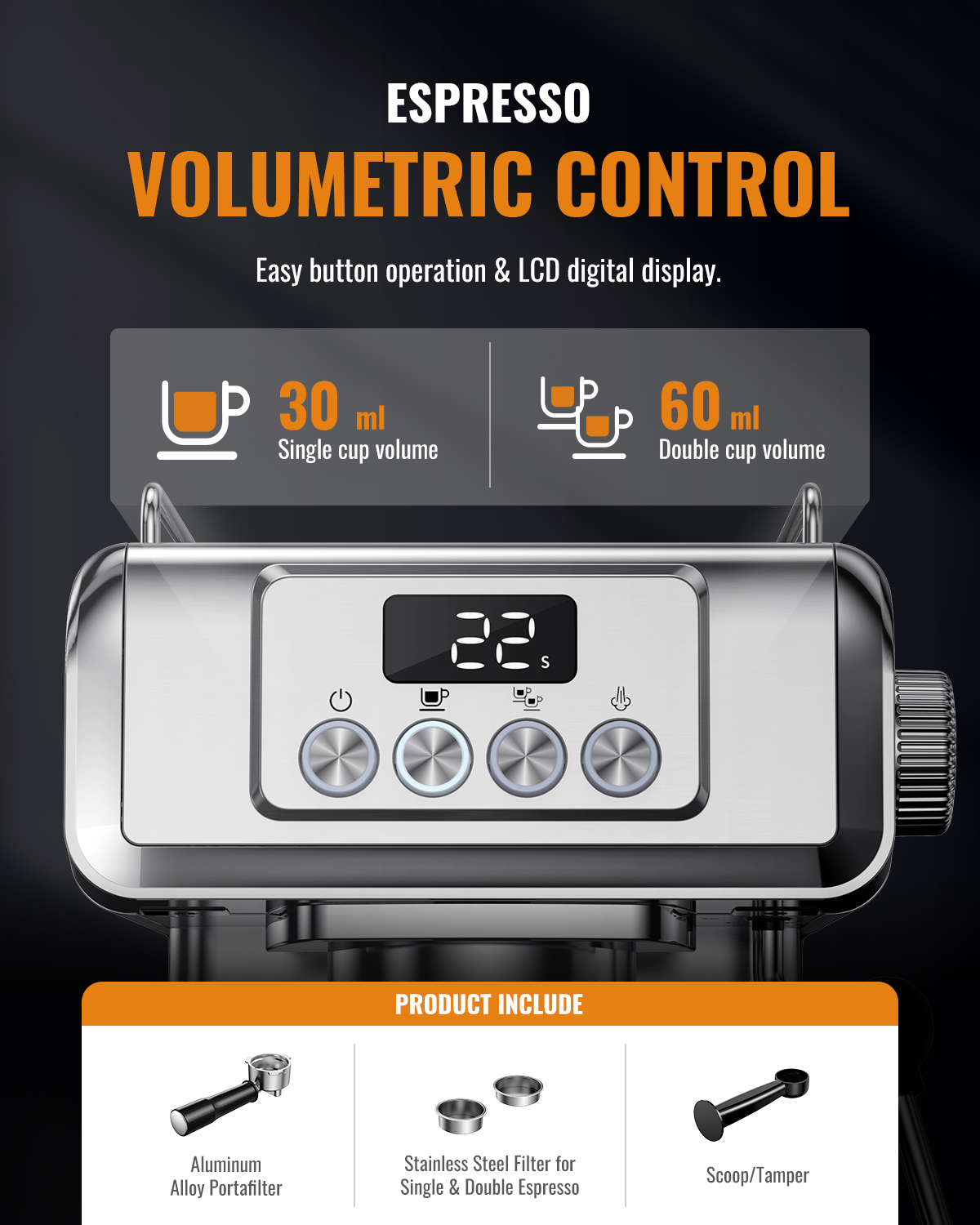 Shardor 20 Bar Espresso Coffee Machines Latte &amp; Cappuccino Maker Home Stainless Steel Turkish Other Coffee Maker Machine 