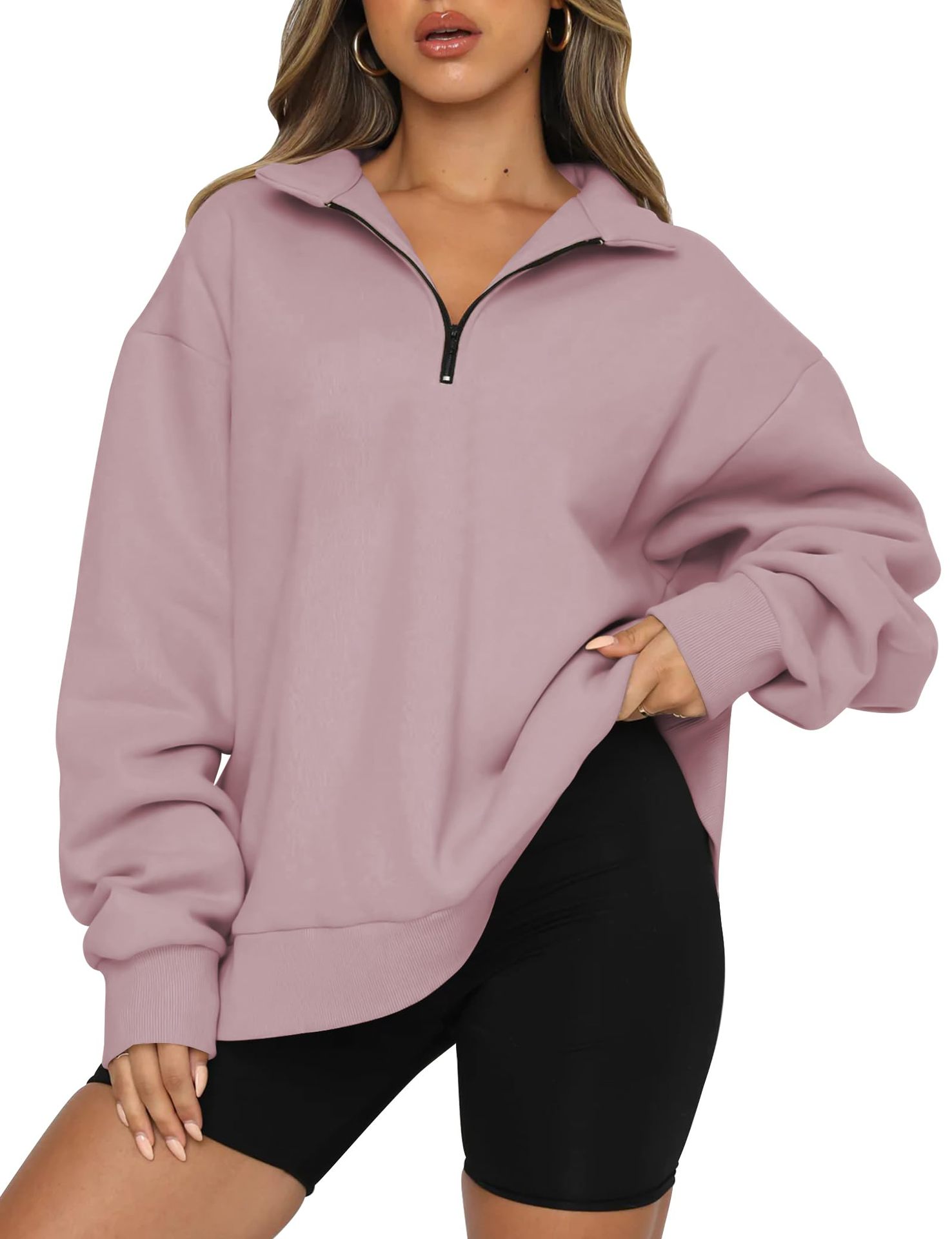 S-3xl Autumn/winter Women's Super Large Sweatshirt Fashion Clothing Half Zip Pullover Sweater