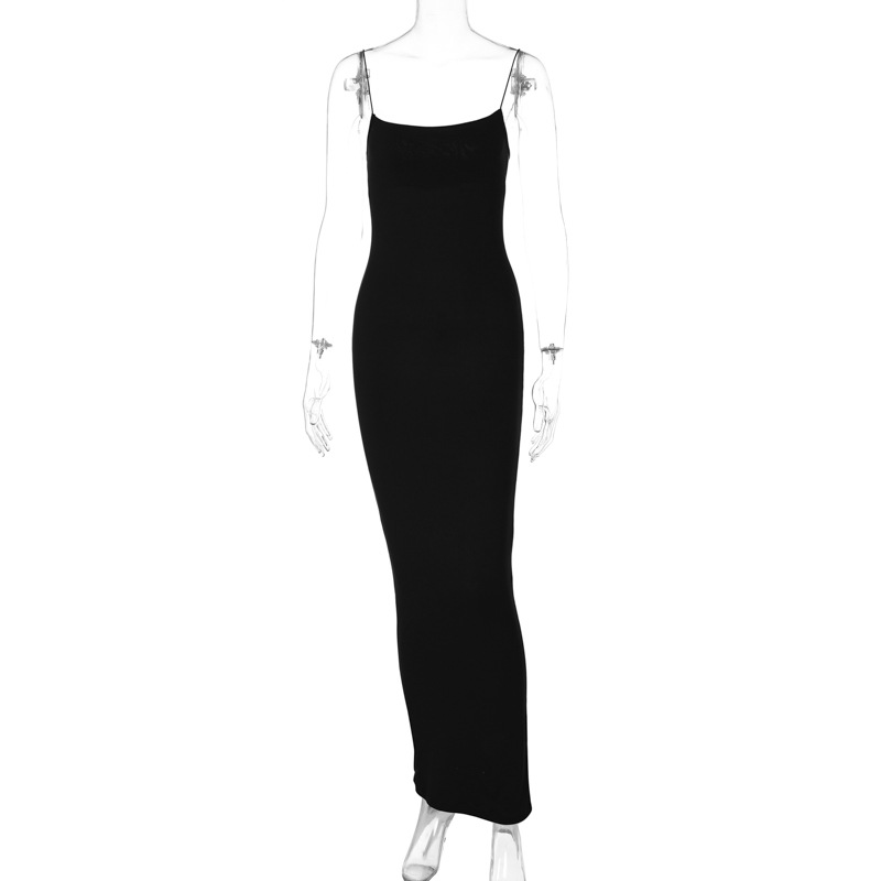 2024 Spring Summer New Women's Clothing Sexy Strap Temperament Strap Long Dress Fashion Slim Fit Dress Women
