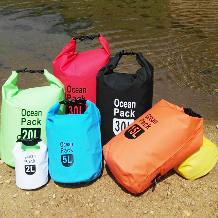 Ocean Pack Outdoor Waterproof Dry Bag For Hiking Camping Water Sports 2l 5l 10l 15l 20l 30l With Shoulder Strap Pvc Fabric Bags 