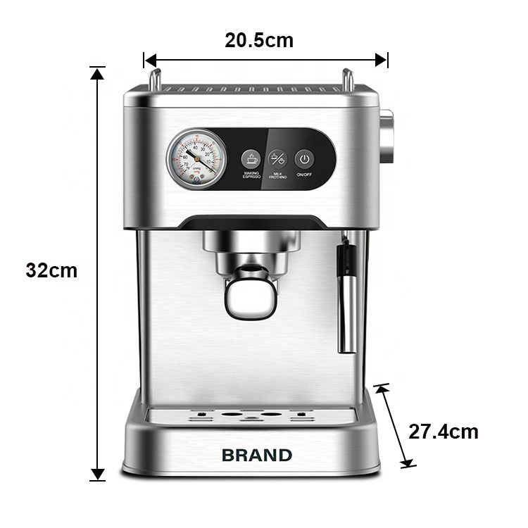 Hotel Home Electric Coffee Maker Full Stainless Steel Italian Espresso Coffee Machine 